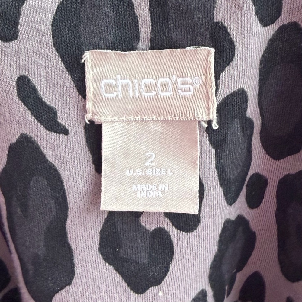 •Chico's• Knit Animal Print Tunic Length Top - Size Large (Chico’s Size 2) - Picture 2 of 7